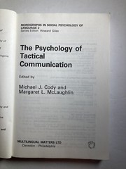 The Psychology of Tactical Communication, Michael Cody 1990 VG Condition