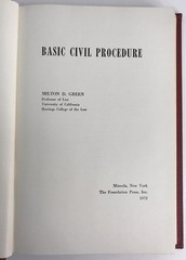 Basic Civil Procedure by Milton Green – University Textbook Series 1977 Law Text
