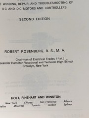Electric Motor Repair Robert Rosenberg Second Edition Spiral Bound Book 1970 RED