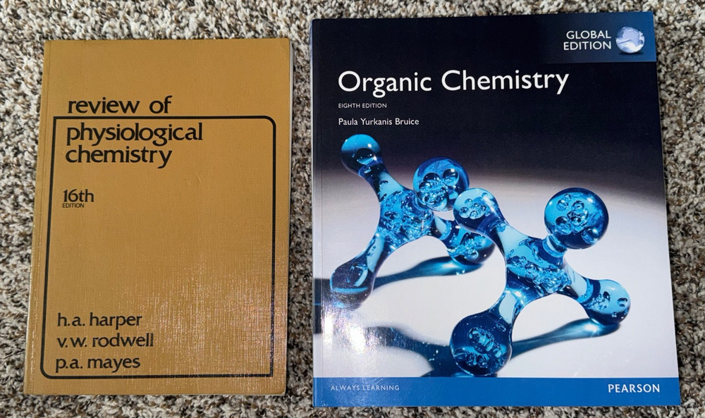 REVIEW OF PHYSIOLOGICAL CHEMISTRY & ORGANIC CHEMISTRY by Bruce (Pearson) Books