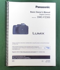 Panasonic Lumix DMC-FZ300 Basic Owner’s Manual: 72 Pages & Protective Covers!