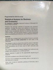 Statistical Analysis for Business and Economics by Leonard J. Kazmier