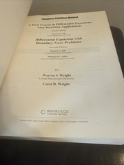 Complete Solutions Manual A First Course in Differential Equations, 2 In 1