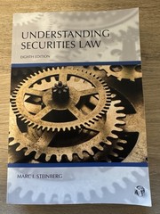 Carolina Academic Press Understanding Securities Law 8th Ed Steinberg Paperback