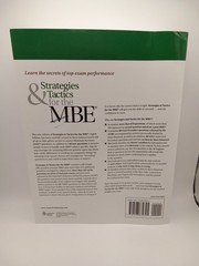 Bar Review Ser.: Strategies and Tactics® for the Mbe® : Multistate Bar Exam