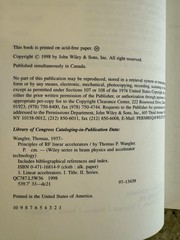 Signed! RF Linear Accelerators 1st Edition by Thomas P Wangler HC Like New!
