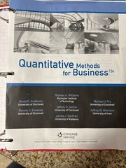 Quantitative Methods for Business – By Anderson, David R. – GOOD