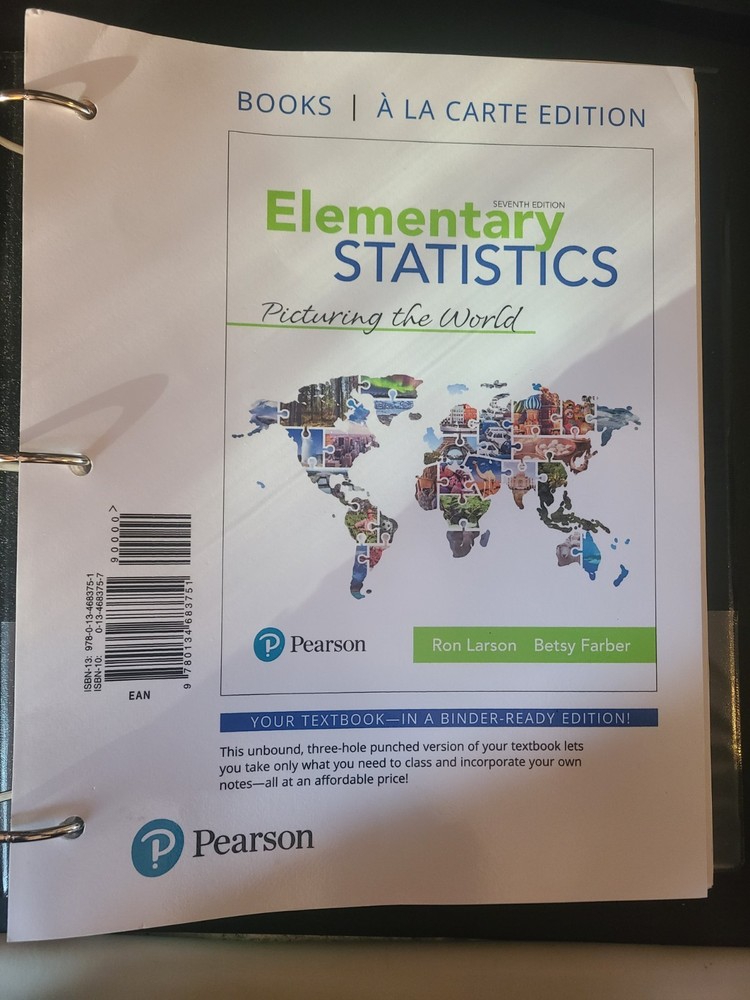 Elementary Statistics : Picturing the World -Looseleaf Textbook in 3 Ring Binder