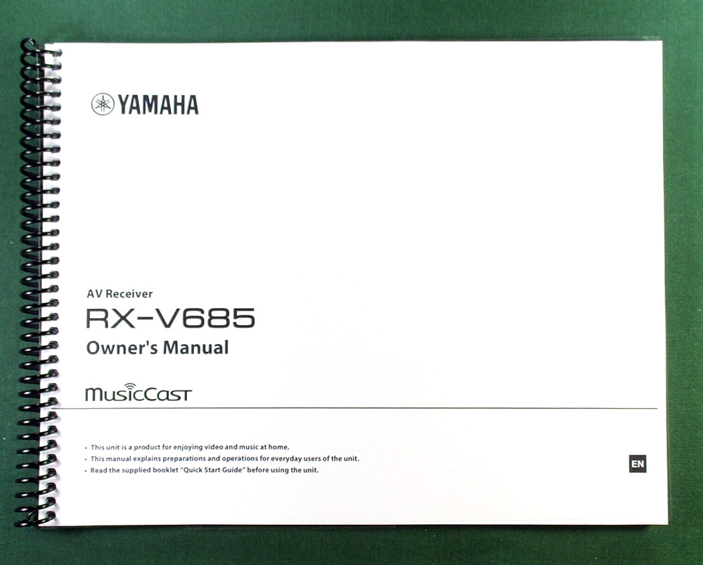 Yamaha RX-V685 Instruction Manual: Full Color 186 Pages & Protective Covers!