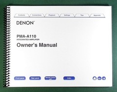 Denon PMA-A110 Instruction Manual: Full Color 56 Pages & Protective Covers!