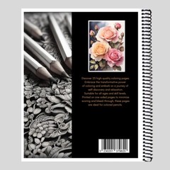 Roses – Relaxing Blooms – Adult Coloring Book – Greyscale – Thick Artist Paper