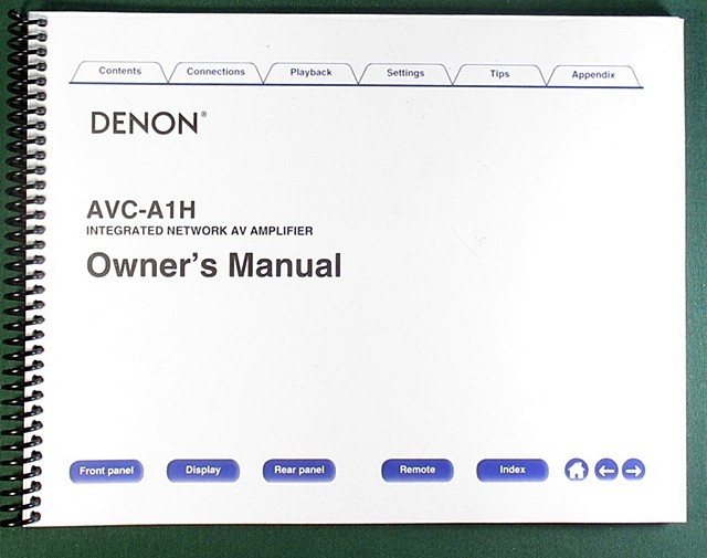 Denon AVC-A1H Instruction Manual: Full Color 348 Pages & Protective Covers!