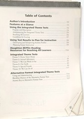 Houghton 1st Grade Reading INTEGRATED THEME TESTS Teacher Edition level 1.1-1.5