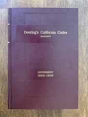 Deering’s California Codes Annotated Government 18000-19999 Lexis Nexis HB Book