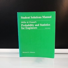 Probability and Statistics for Engineers Student Solution Manual 6th Ed 2001 PB