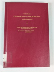 The Annals Vol. 628 Field Experiments in Comparative Politics Hardcover