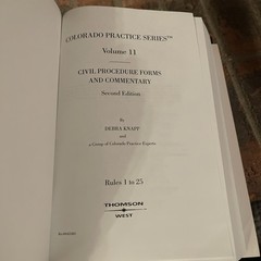 West’s Colorado Practice Series Lot of 2 – Evidence Law & Civil Procedure Forms