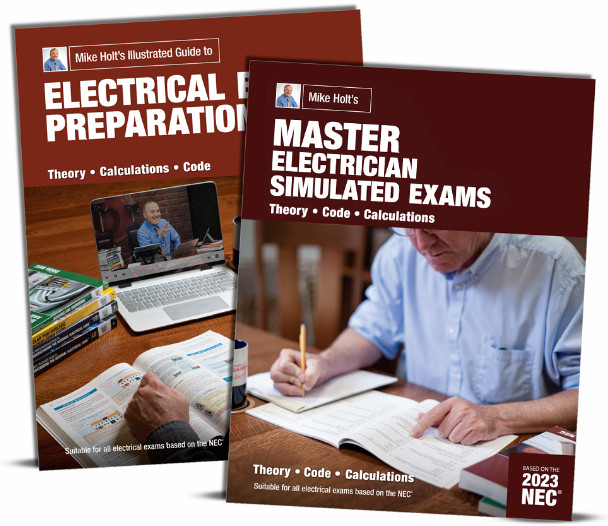 2023 Mike Holt’s Electrician Exam Prep Book & Master Electrician Simulated Exams