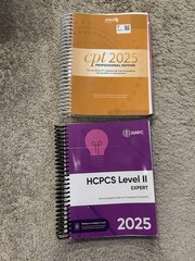 2025 AAPC CPT Code Book and HCPCS Service Code Books – some notes written