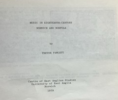 Music in Eighteen Century Norwich & Norfolk by Trevor Fawcett pbk. 73 pages