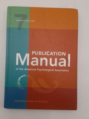 Publication Manual of the American Psychological Assoc. 7th Ed HC 9781433832154