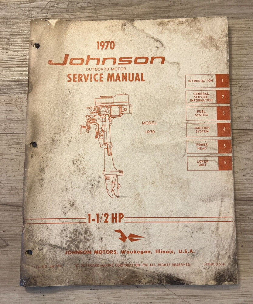 1970 Johnson outboard 1.5 hp service manual model 1R70