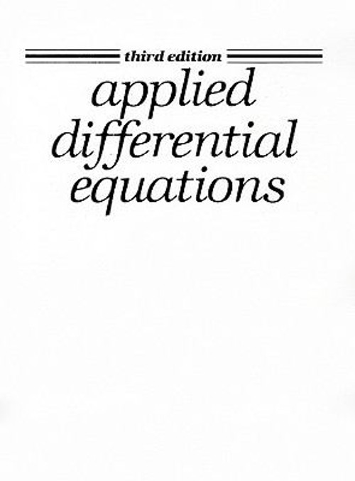 Applied Differential Equations Paperback Murray R. Spiegel