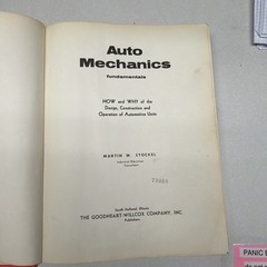 Stockel Auto Mechanics Fundamentals Textbook 1969, HC
