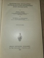 Handbook of Elliptic Integrals for Engineers and Physicist – 1954 Hardcover