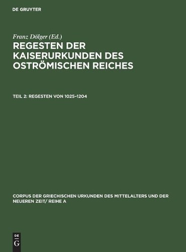 Regesten Von 1025-1204 (Hardback)