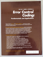 Error Control Coding: Fundamentals and Applications – Shu Lin & Daniel J. Costel