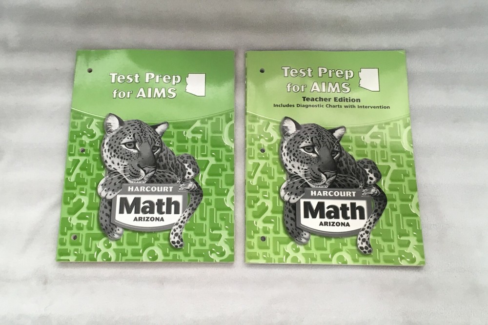 HARCOURT MATH TEST PREP FOR AIMS (ARIZONA) WORKBOOK & TEACHER’S EDITION / GR 5