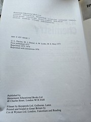 Investigating Chemistry – Davies, Denial, Locke & Reay (Heinemann, 1976 Reprint)