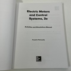 Electric Motors and Control Systems Activities & Simulations Manual 3rd Ed TPB