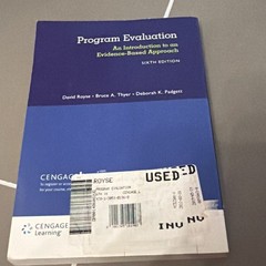 Program Evaluation: An Introduction to an Evidence-Based Approach 6th Edition