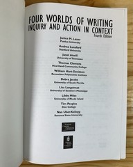 FOUR WORLDS OF WRITING : INQUIRY AND ACTION IN CONTEXT By Janice M. Lauer Et Al