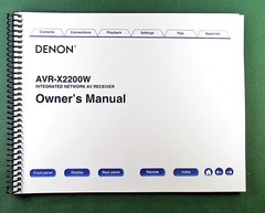 Denon AVR-X2200W Instruction Manual: Full Color 290 Pages & Protective Covers!
