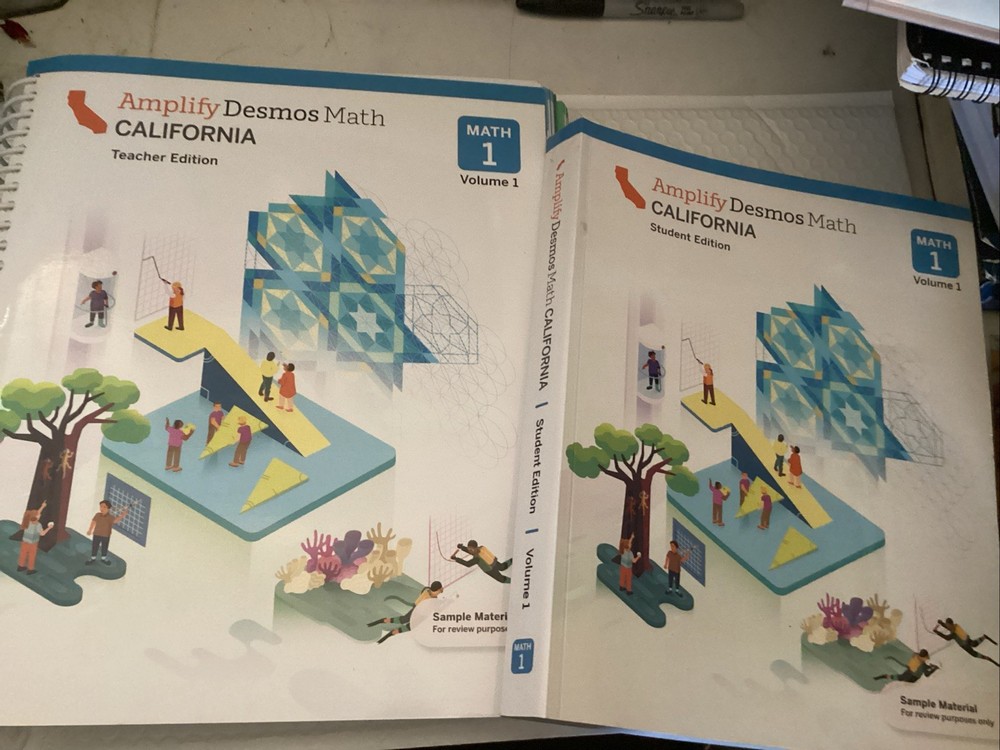 Lot 2Amplify Desmos Math California Teacher Student Ed Grade 1 Vol 1 Mathematics