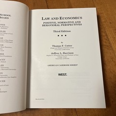 American Casebook Ser.: Law and Economics Positive, Normative and Behavioral…