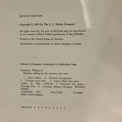 Decision Making In The Coronary Care Unit Nursing Education 1976 2nd Edition