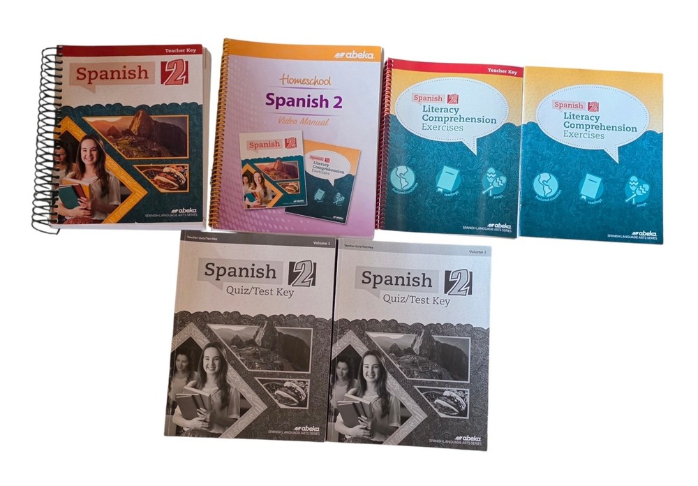 Abeka Spanish 2 Homeschool Curriculum Teacher Lot Key Video Manual Quiz Test