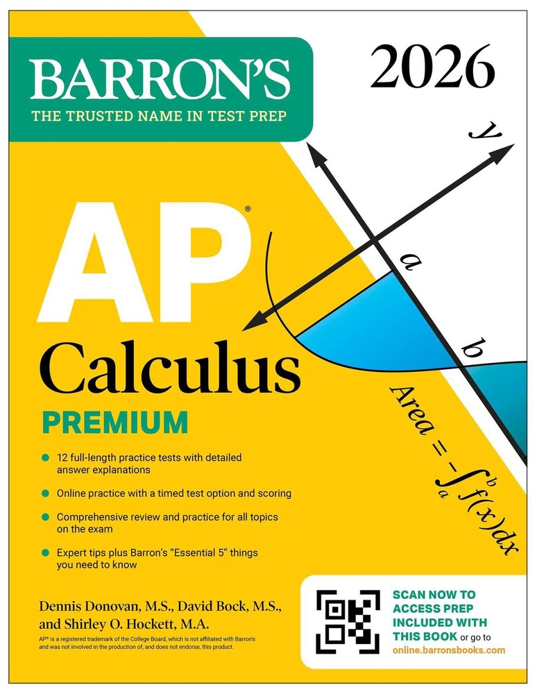 AP Calculus Premium, 2026: Prep Book with 12 Practice Tests + Comprehensive…