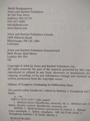 THE PATIENT SAFETY HANDBOOK By Barbara J. Youngberg & Martin J. Hatlie