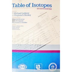 Table of Isotopes Seventh Edition by Lederer And Shirley (1978, Trade Paperback)