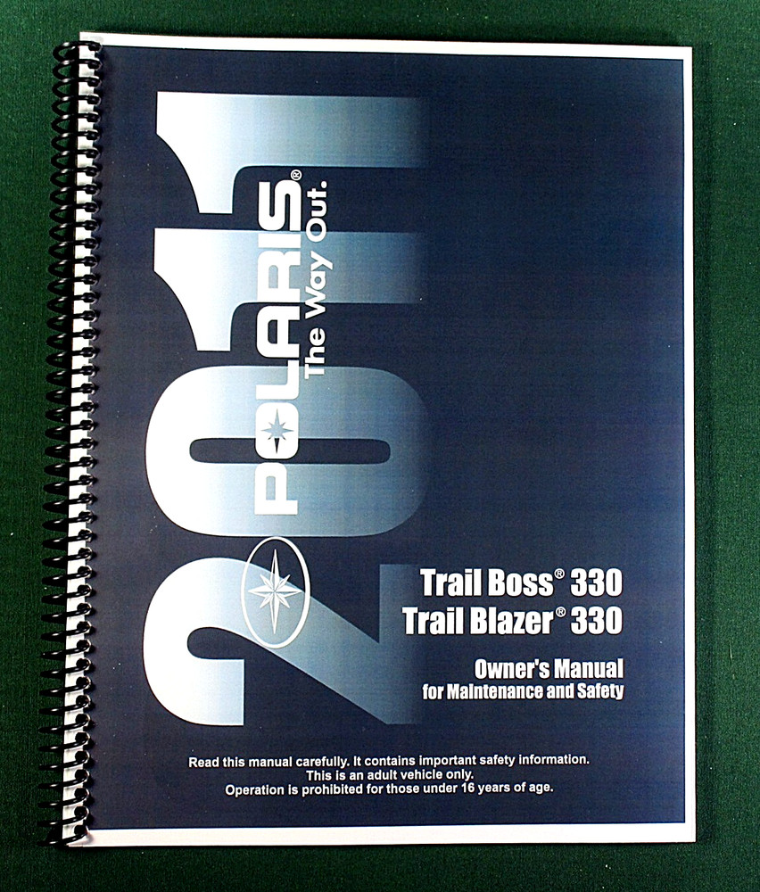 2011 Polaris Trail Boss 330 ATV Owner’s Manual: 129 Pages & Protective Covers!