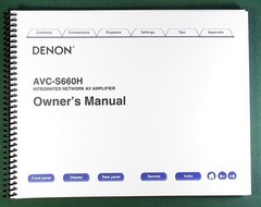Denon AVC-S660H Instruction Manual: Full Color 232 Pages & Protective Covers!