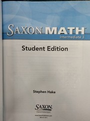 Saxon Math Intermediate 3 Student Edition