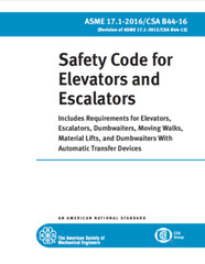 Safety Code for Elevators and Escalators 2016 Paperback Free Shipping