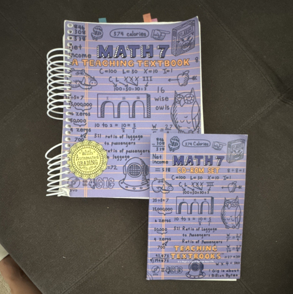 Teaching Textbooks Math 7 Spiral Textbook + 4 CD-ROM Greg & Shawn Sabouri