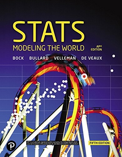 STATS MODELING THE WORLD AP EDITION By Buck Bullard Velleman Dveaux *Excellent*